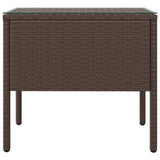 Side Table 53X37X48 Cm Poly Rattan And Tempered Glass