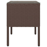 Side Table 53X37X48 Cm Poly Rattan And Tempered Glass