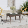 Side Table 50X50X38 Cm Poly Rattan And Tempered Glass