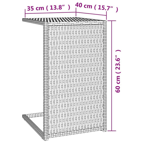 C Table 40X35X60 Cm Poly Rattan