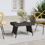 Foldable Side Table 60X40X38 Cm Poly Rattan
