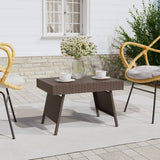 Foldable Side Table 60X40X38 Cm Poly Rattan