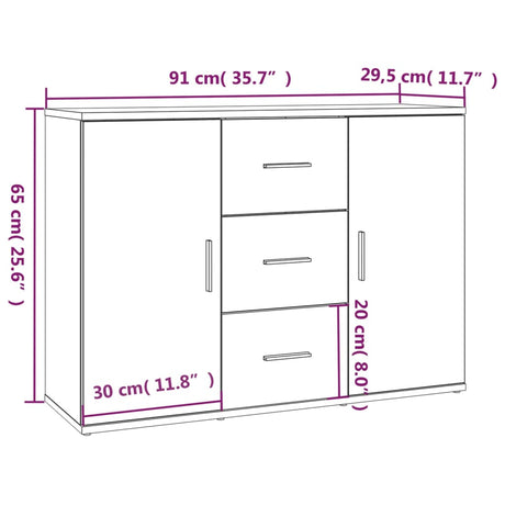 Sideboard 91X29.5X65 Cm Engineered Wood