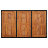 Garden Table with Wooden Top Black 150x90x75 cm Poly Rattan