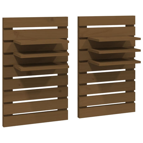 Wall-Mounted Bedside Shelves 2 Pcs Solid Wood Pine