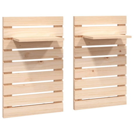 Wall-Mounted Bedside Shelves 2 Pcs Solid Wood Pine