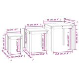 Nesting Tables 3 pcs Solid Wood Pine