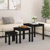 Nesting Tables 3 Pcs Solid Wood Pine