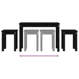 Nesting Tables 3 pcs Black Solid Wood Pine