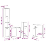4 Piece Bathroom Furniture Set Engineered Wood
