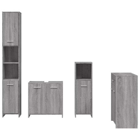 4 Piece Bathroom Furniture Set Engineered Wood