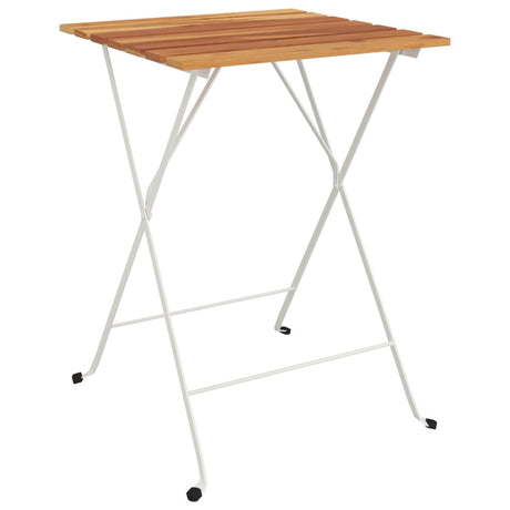 3 Piece Folding Bistro Set Solid Wood Acacia And Steel