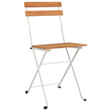 3 Piece Folding Bistro Set Solid Wood Acacia And Steel