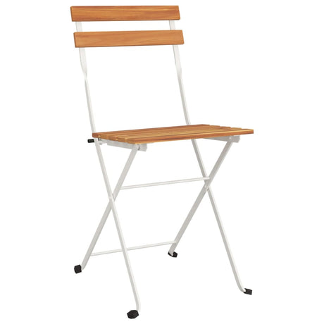 3 Piece Folding Bistro Set Solid Wood Acacia And Steel