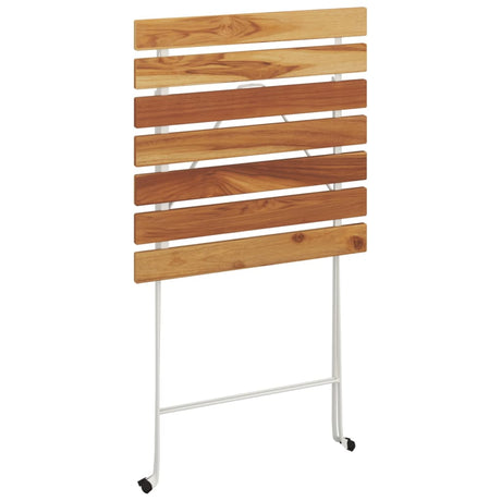 3 Piece Folding Bistro Set Solid Wood Acacia And Steel