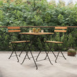 3 Piece Folding Bistro Set Solid Wood Teak And Steel