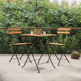 3 Piece Folding Bistro Set Solid Wood Teak And Steel