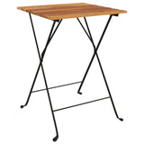 Folding Bistro Table 55x54x71 cm Solid Wood Teak and Steel