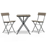 3 Piece Folding Bistro Set Poly Rattan