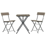 3 Piece Folding Bistro Set Poly Rattan