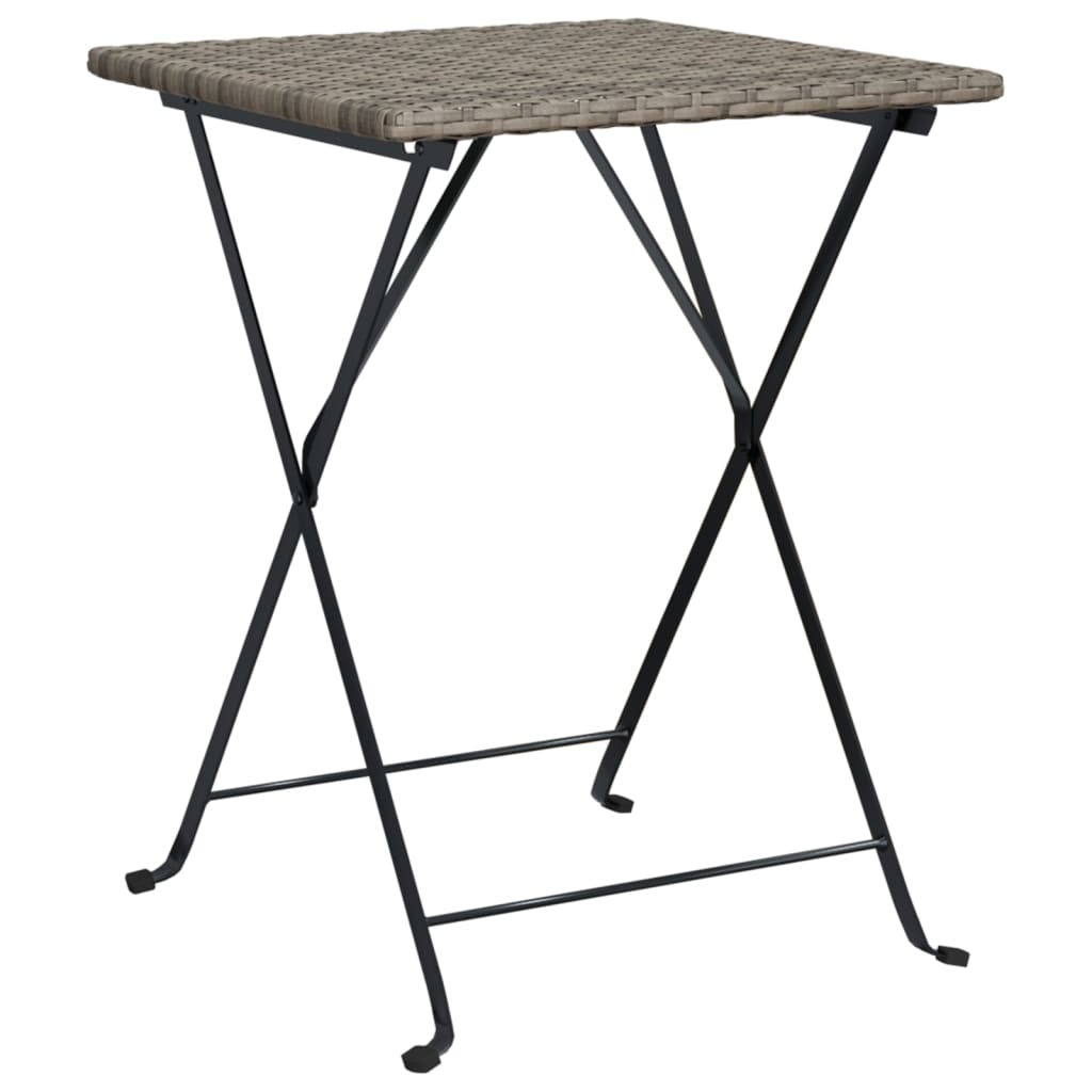 3 Piece Folding Bistro Set Poly Rattan