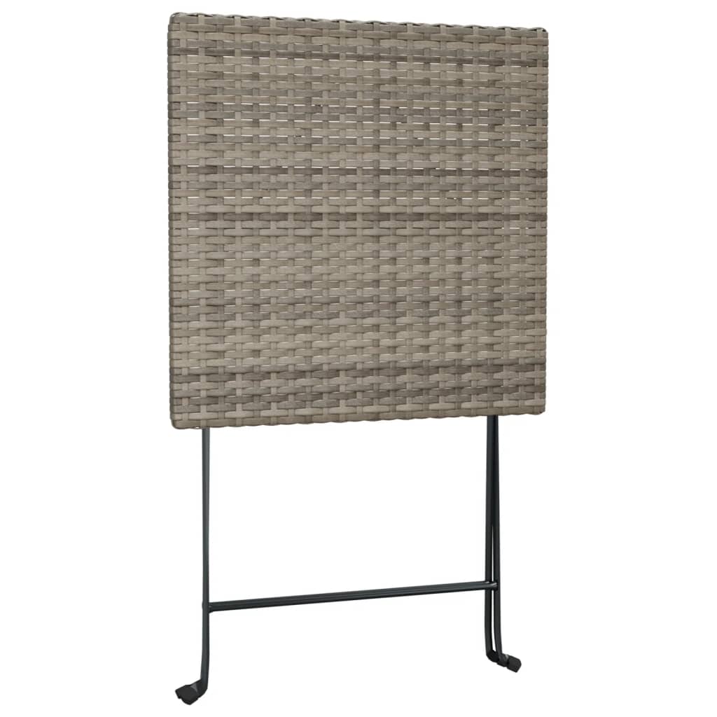 3 Piece Folding Bistro Set Poly Rattan
