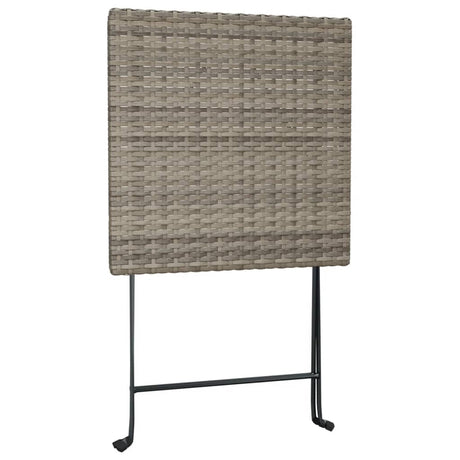 3 Piece Folding Bistro Set Poly Rattan
