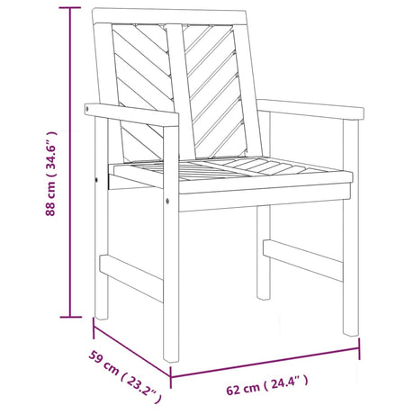 3 Piece Garden Lounge Set Solid Wood Acacia