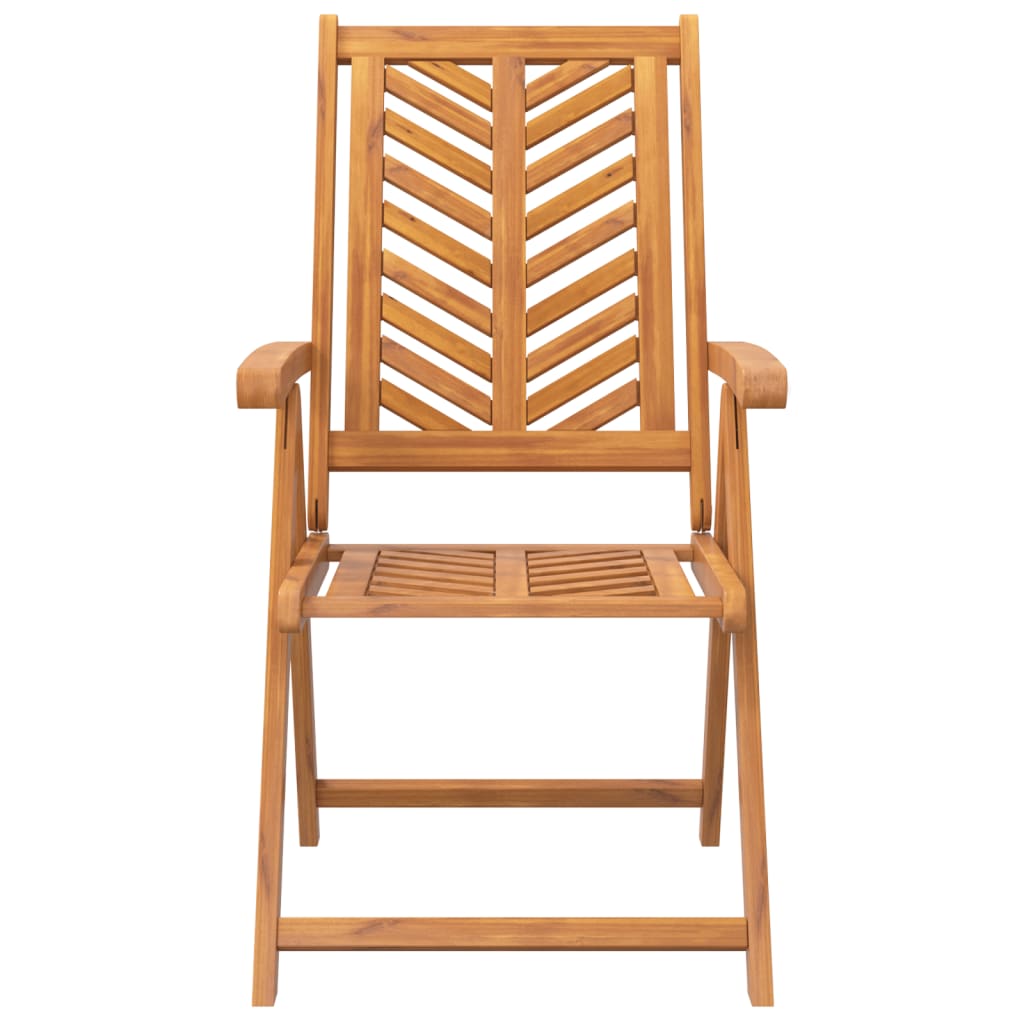 Reclining Garden Chairs 3 Pcs Solid Wood Acacia