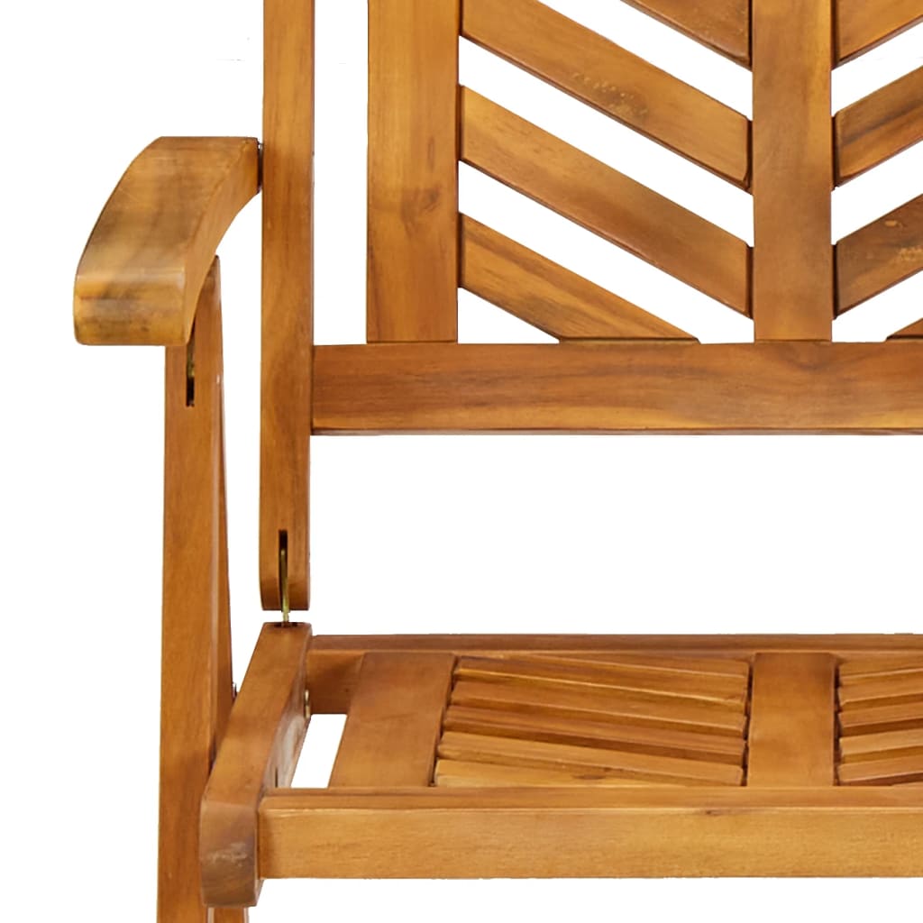 Reclining Garden Chairs 3 Pcs Solid Wood Acacia