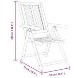 Reclining Garden Chairs 3 Pcs Solid Wood Acacia