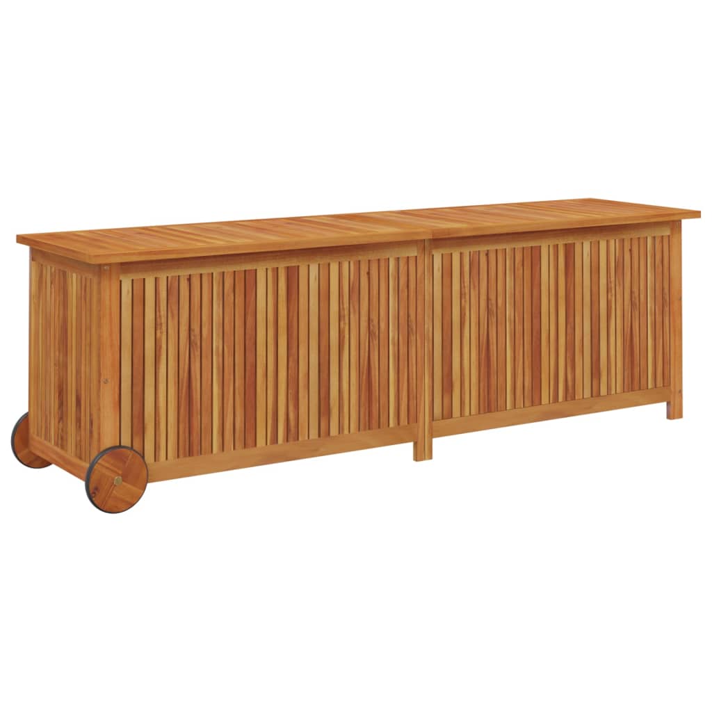 Garden Storage Box With Wheels Solid Wood Acacia