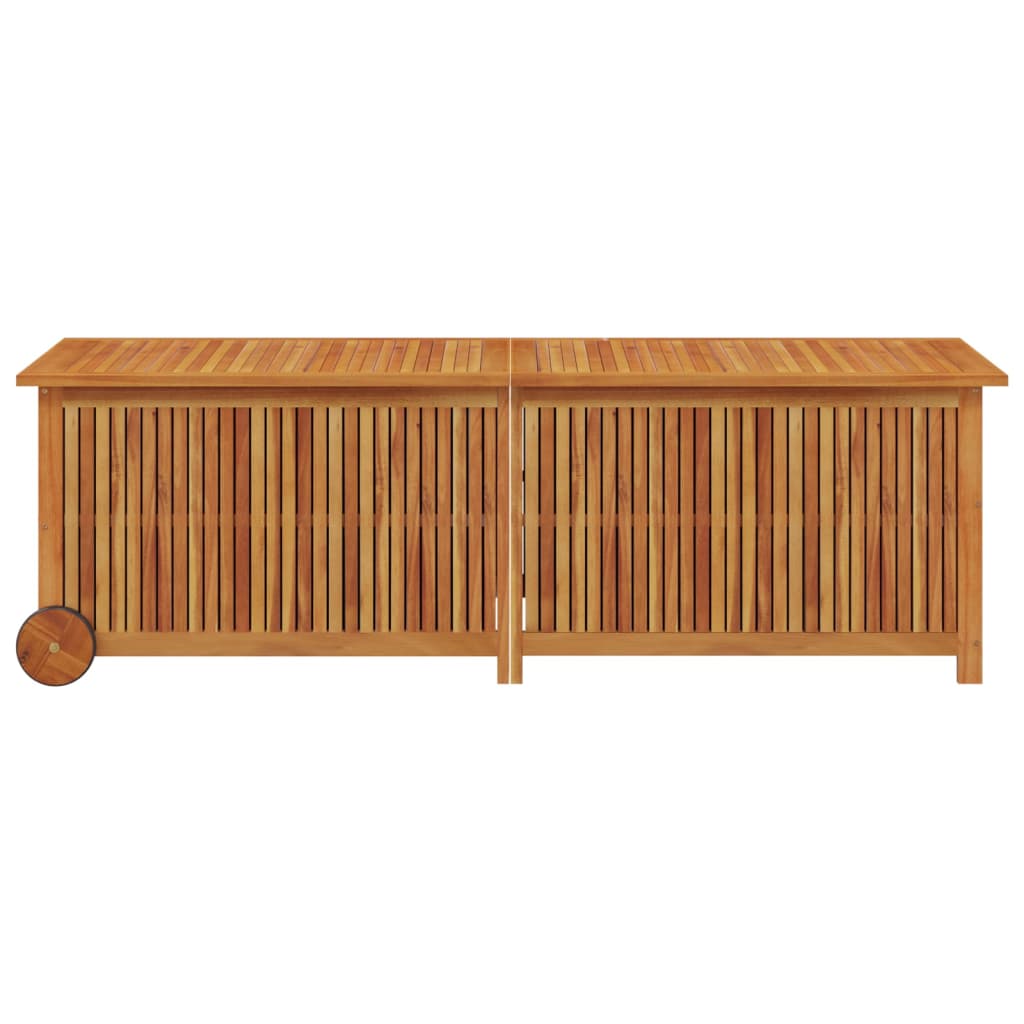 Garden Storage Box With Wheels Solid Wood Acacia