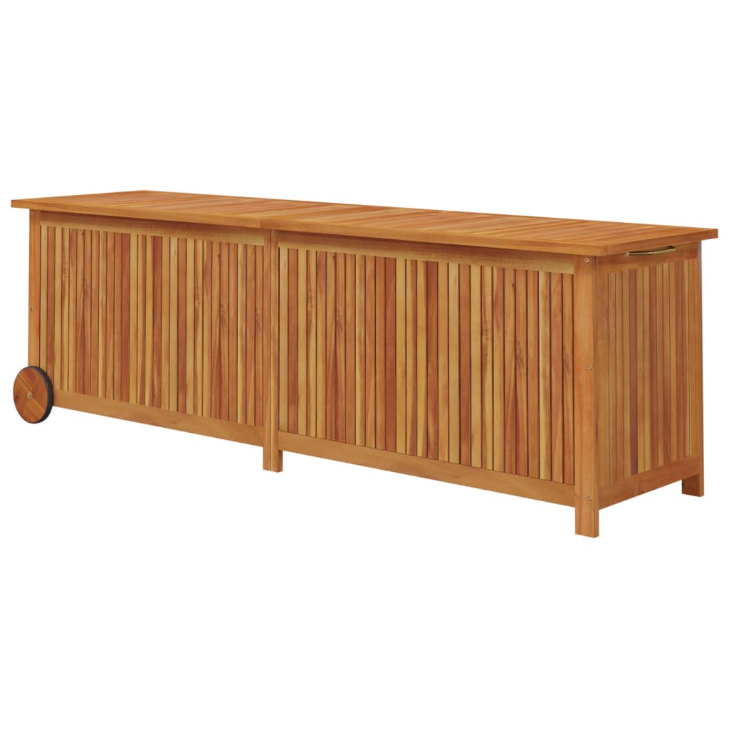 Garden Storage Box With Wheels Solid Wood Acacia