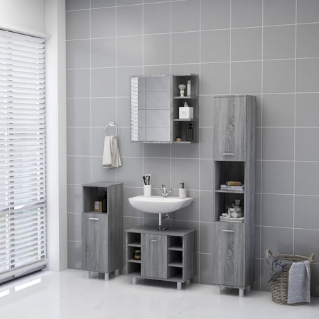 Bathroom Mirror Cabinet 62.5X20.5X64 Cm Engineered Wood