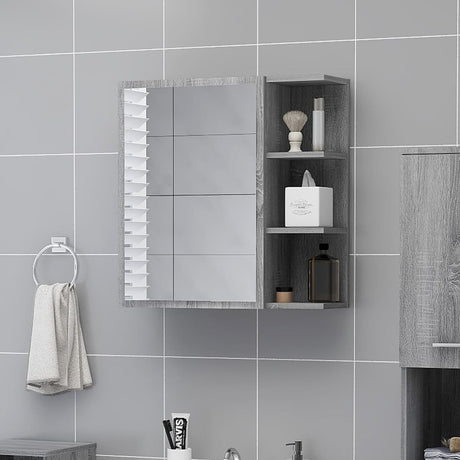 Bathroom Mirror Cabinet 62.5X20.5X64 Cm Engineered Wood