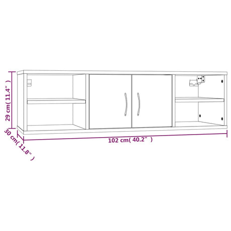 Wall Shelf 102X30X29 Cm Engineered Wood