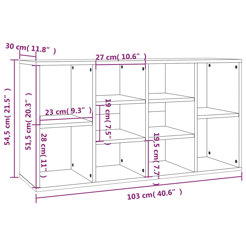 Shoe Bench 103X30X54.5 Cm Engineered Wood