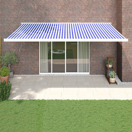 Retractable Awning Orange And Brown Fabric And Aluminium