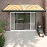 Retractable Awning Orange And Brown Fabric And Aluminium