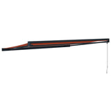 Retractable Awning Orange And Brown Fabric And Aluminium