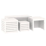 4 Piece Garden Box Set White Solid Wood Pine
