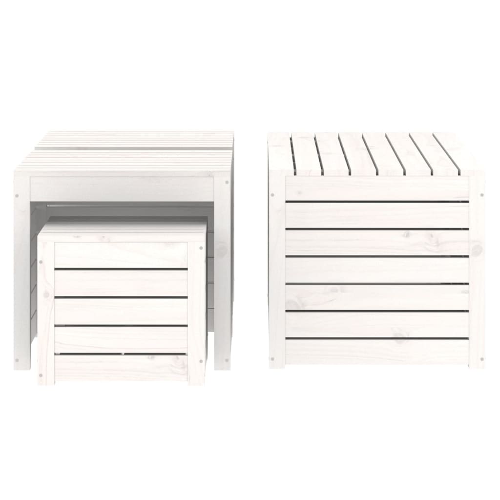 4 Piece Garden Box Set White Solid Wood Pine