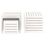 4 Piece Garden Box Set White Solid Wood Pine