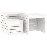 4 Piece Garden Box Set White Solid Wood Pine