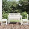 4 Piece Garden Dining Set Grey Solid Wood Pine