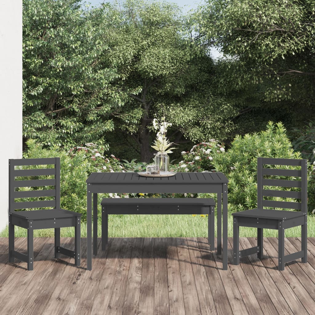 4 Piece Garden Dining Set Solid Wood Douglas