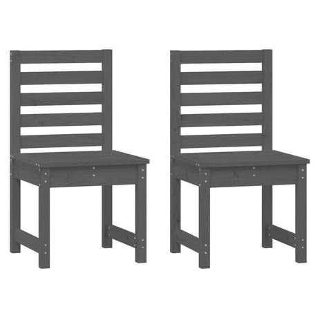 7 Piece Garden Dining Set Grey Solid Wood Pine