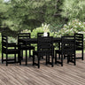 7 Piece Garden Dining Set Grey Solid Wood Pine