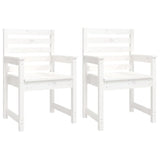 11 Piece Garden Dining Set White Solid Wood Pine